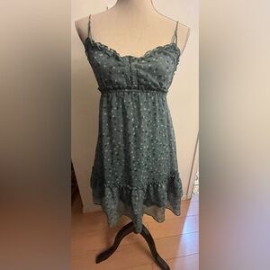 American eagle baby doll mini dress size 2 spaghetti straps teal